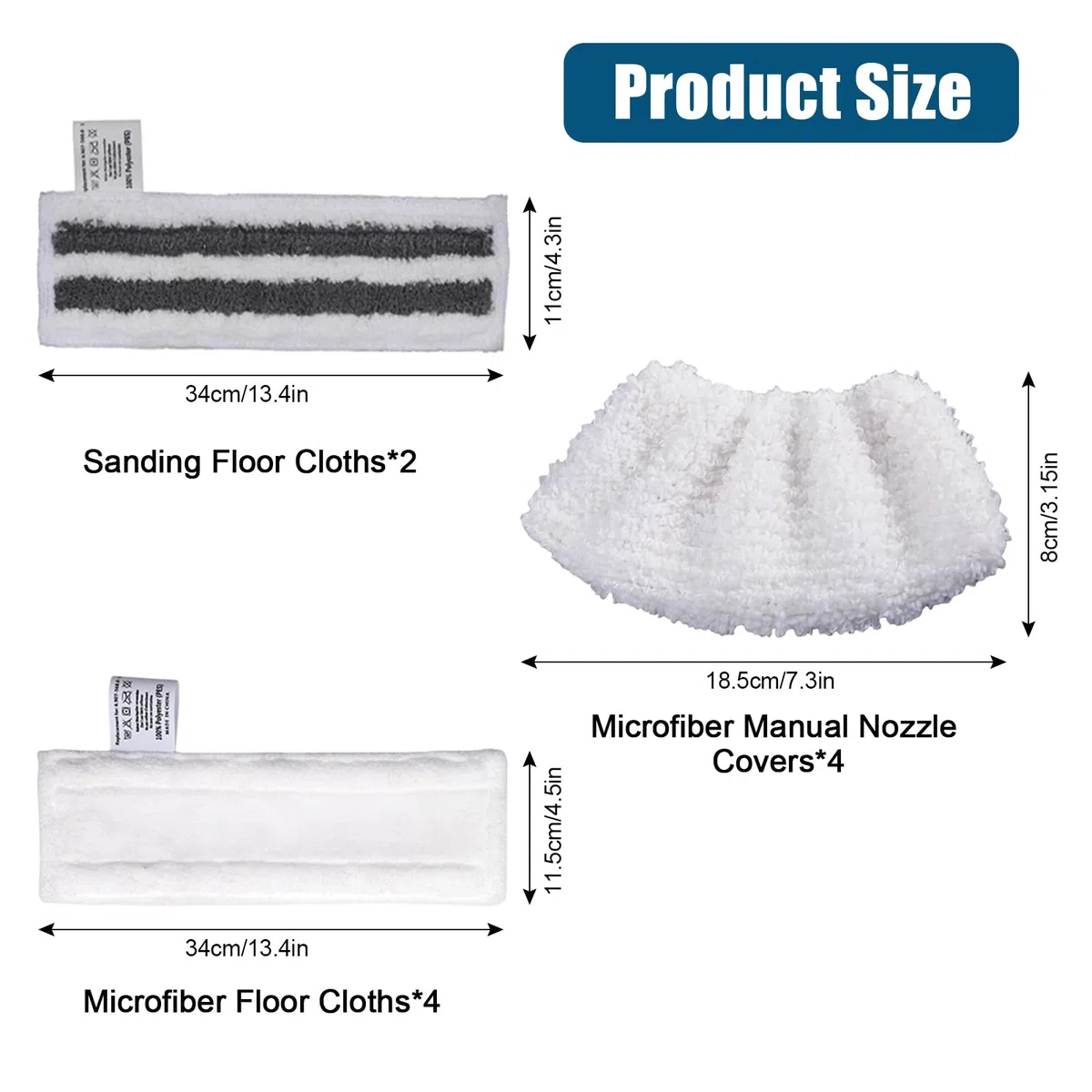 10 Pezzi Accessori per Pulitore a Vapore Kärcher Easyfix SC2 SC3 SC4 SC5 SV7, Set di Panni in Microfibra, 4 Teli in Microfibra + 2 Panni Abrasivi + 4 Panni per Ugelli Manuali Microfibe