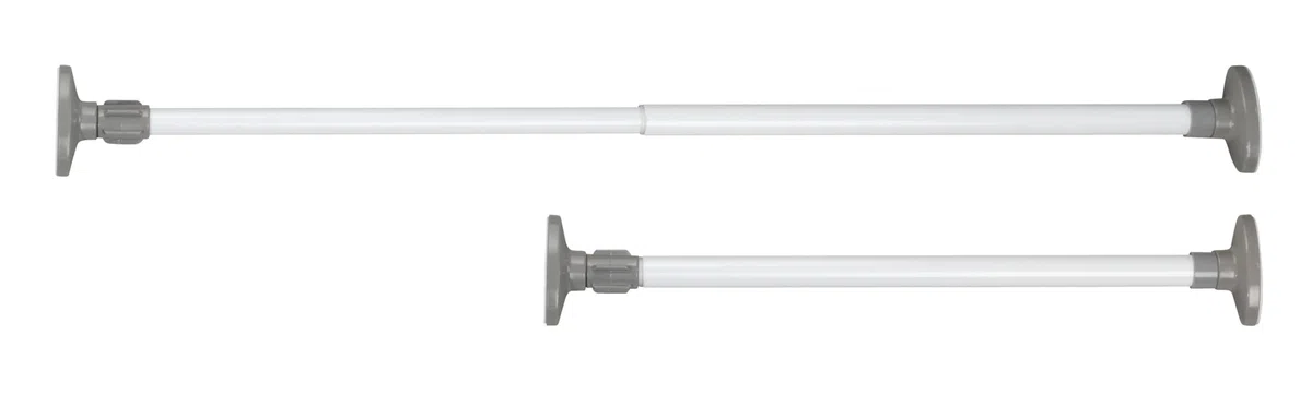 Wenko Asta di serraggio telescopica Herkules - Scaffale ad incastro, scaffale telescopico, Metallo verniciato, 8 x 47-80 x 4 cm, Bianco