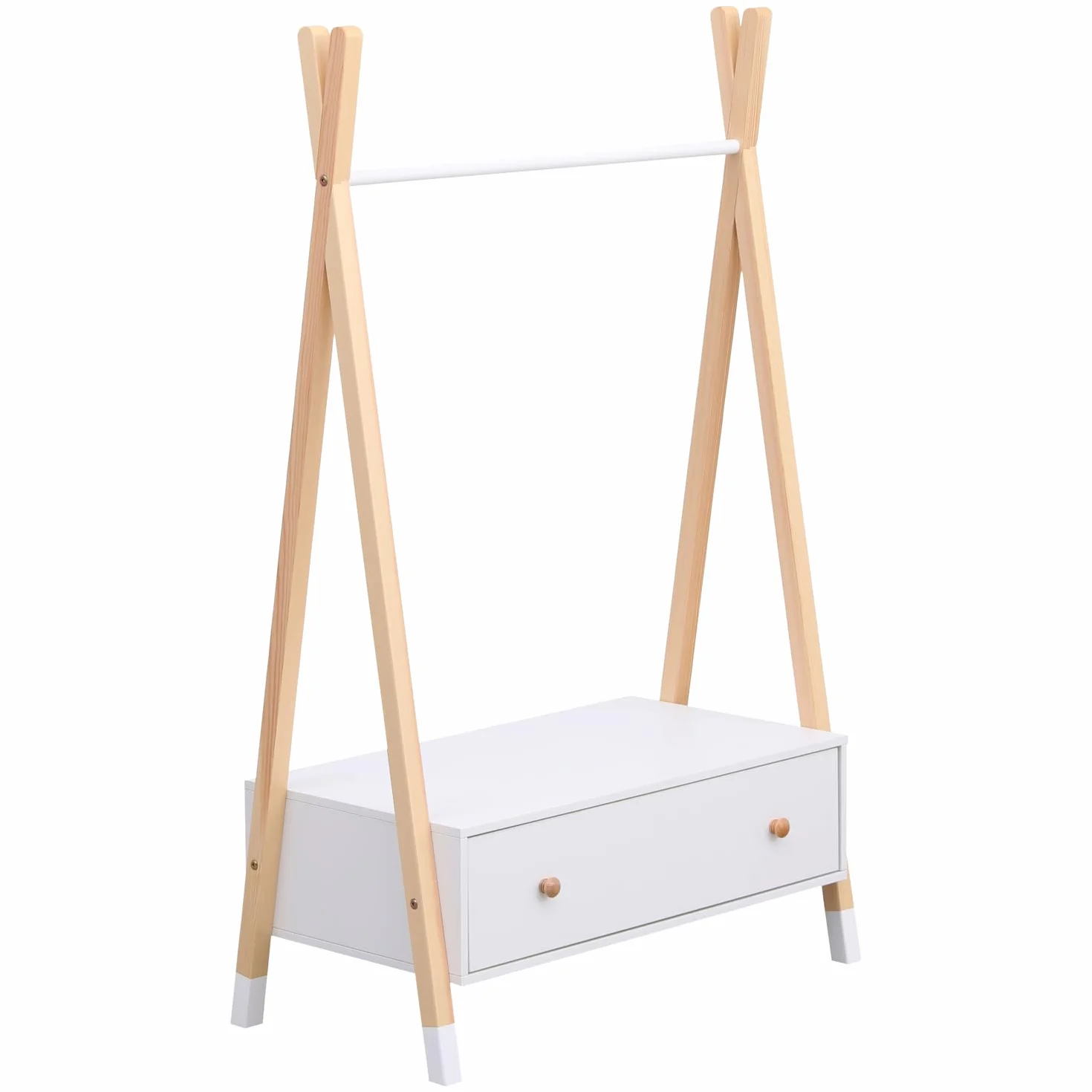Happy Garden Lou armadio per bambini con cassetto stile scandinavo, appendiabiti