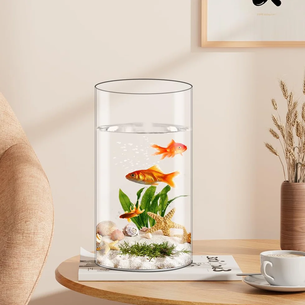 Olrla Set di 2 vasi per fiori in acrilico trasparente in plastica infrangibile per composizioni floreali, centrotavola, fai da te