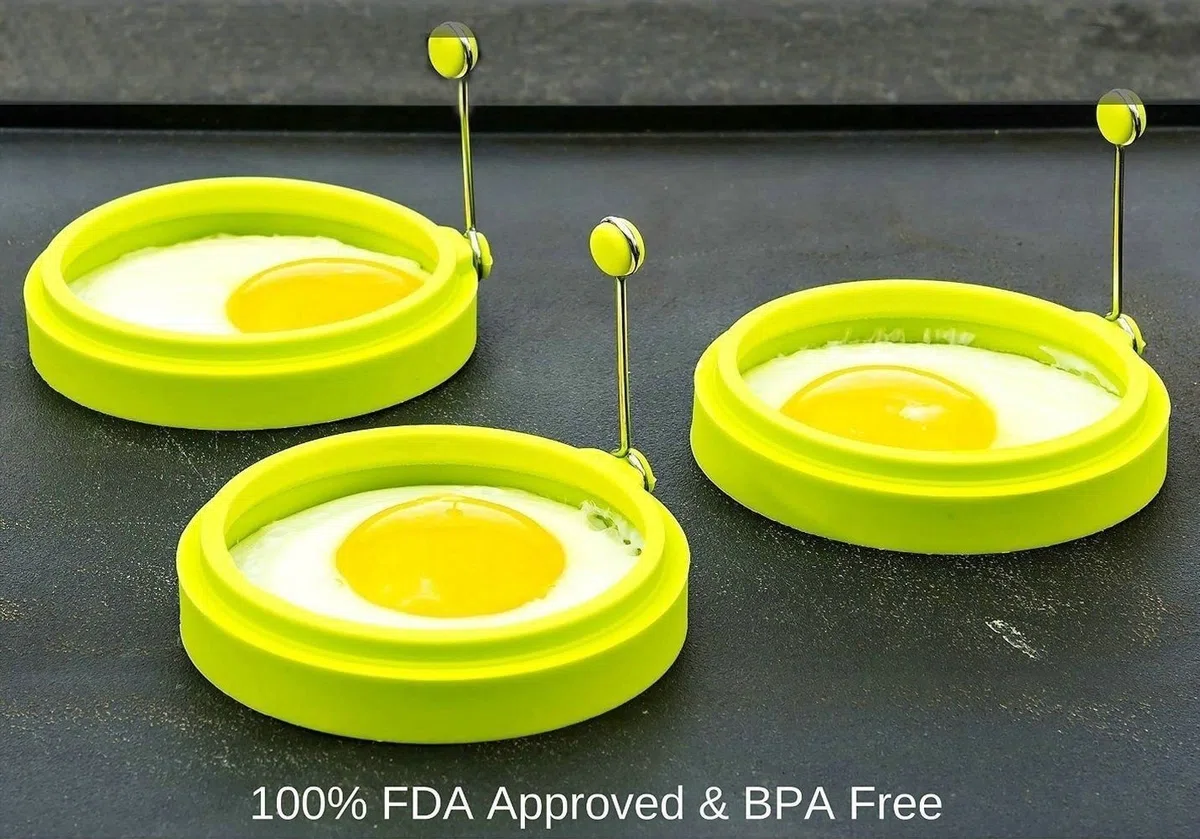 Stampo per Pancake Antiaderente,Confezione di 4 Anelli in Silicone per Uova