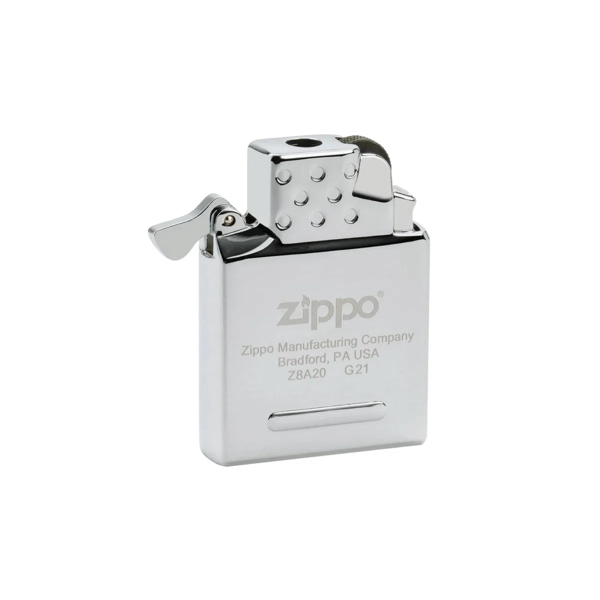 Accendino Zippo® Inserto a Gas - Fiamma Gialla 65815, Accendino Antivento Ricaricabile Zippo, Realizzato in Metallo con Caratteristico "click" Zippo, Color Argento, Ottima Idea Regalo