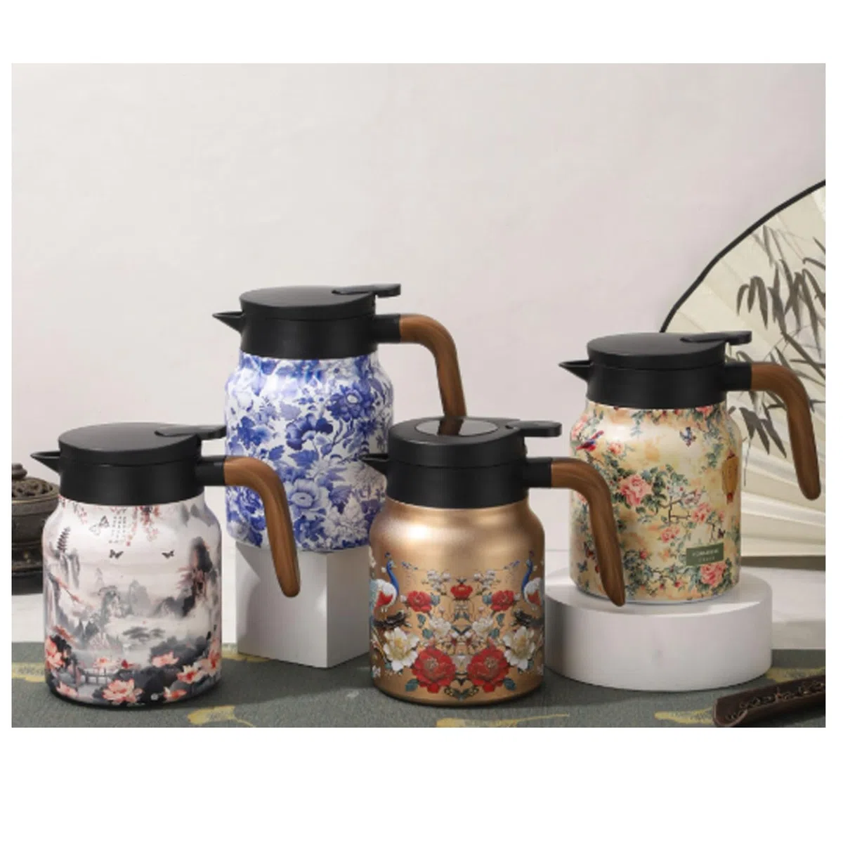 Teiera vintage con infusore, thermos con filtro da tè, thermos in acciaio inox con coperchio, per bevande calde