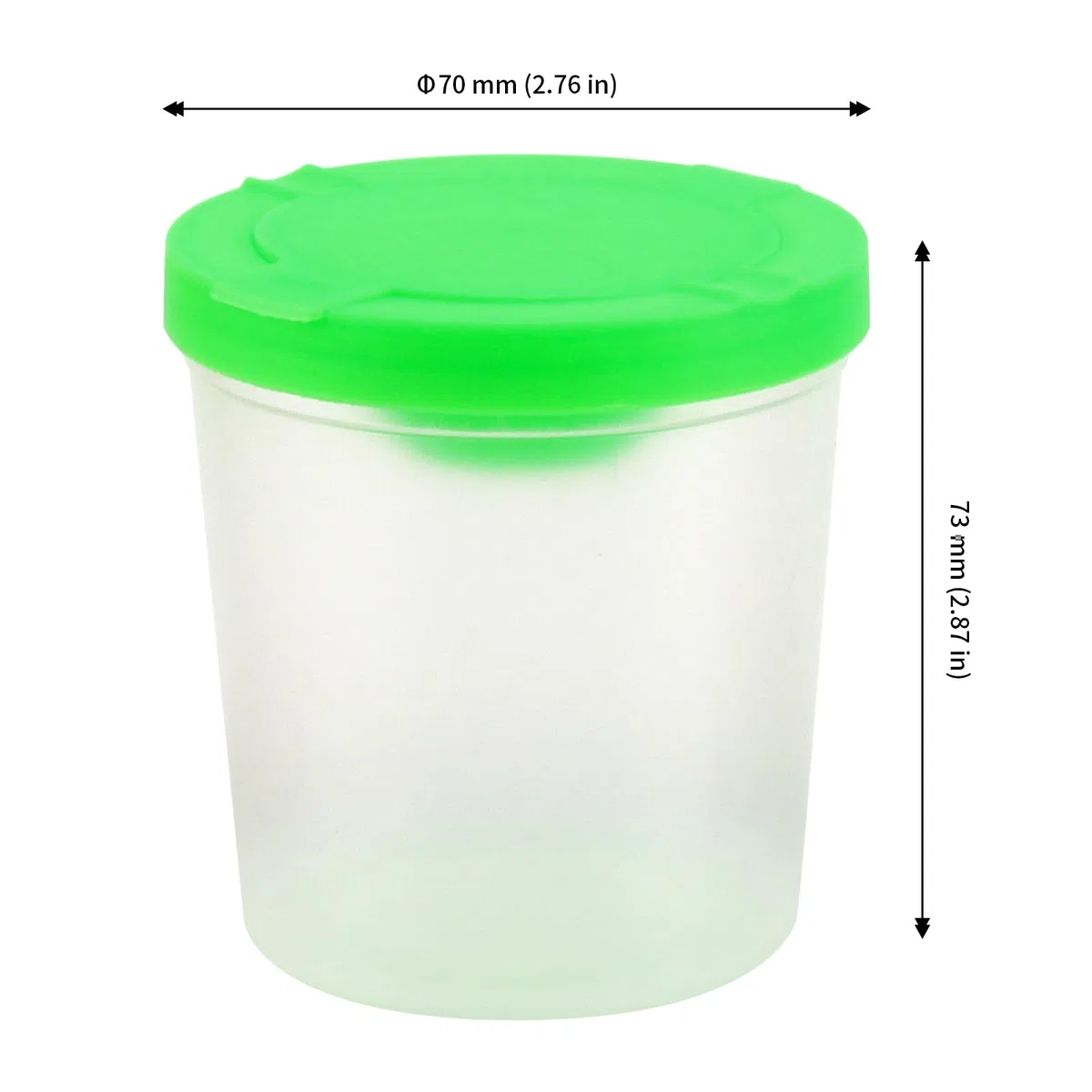 32 bicchieri colorati con coperchio, in plastica, 7 cm, con protezione anti-fuoriuscite, per pittura artistica