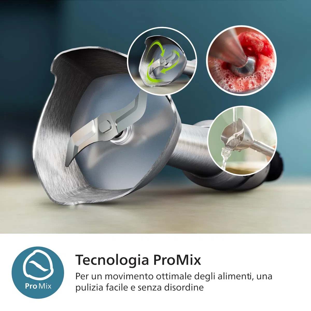 Philips Daily Collection Frullatore a Immersione – Tecnologia ProMix per Mescolatura Rapida, Motore 650W, Protezione Antischizzo, Design Ergonomico, Pulsante di Rilascio Facile, Bianco (HR2534/00)