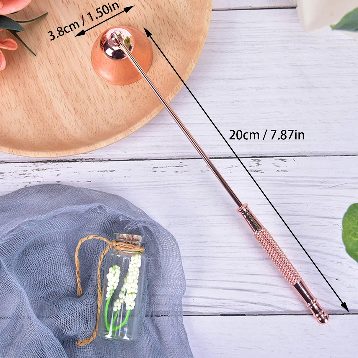 Trimmer per Stoppini in Acciaio Inossidabile Strumento per Spegnere le Candele per la Casa Spegni Candele Stoppino Trimmer Wick Accessorio Candela con Manico Lungo Spegni, Forma di Campana per Casa