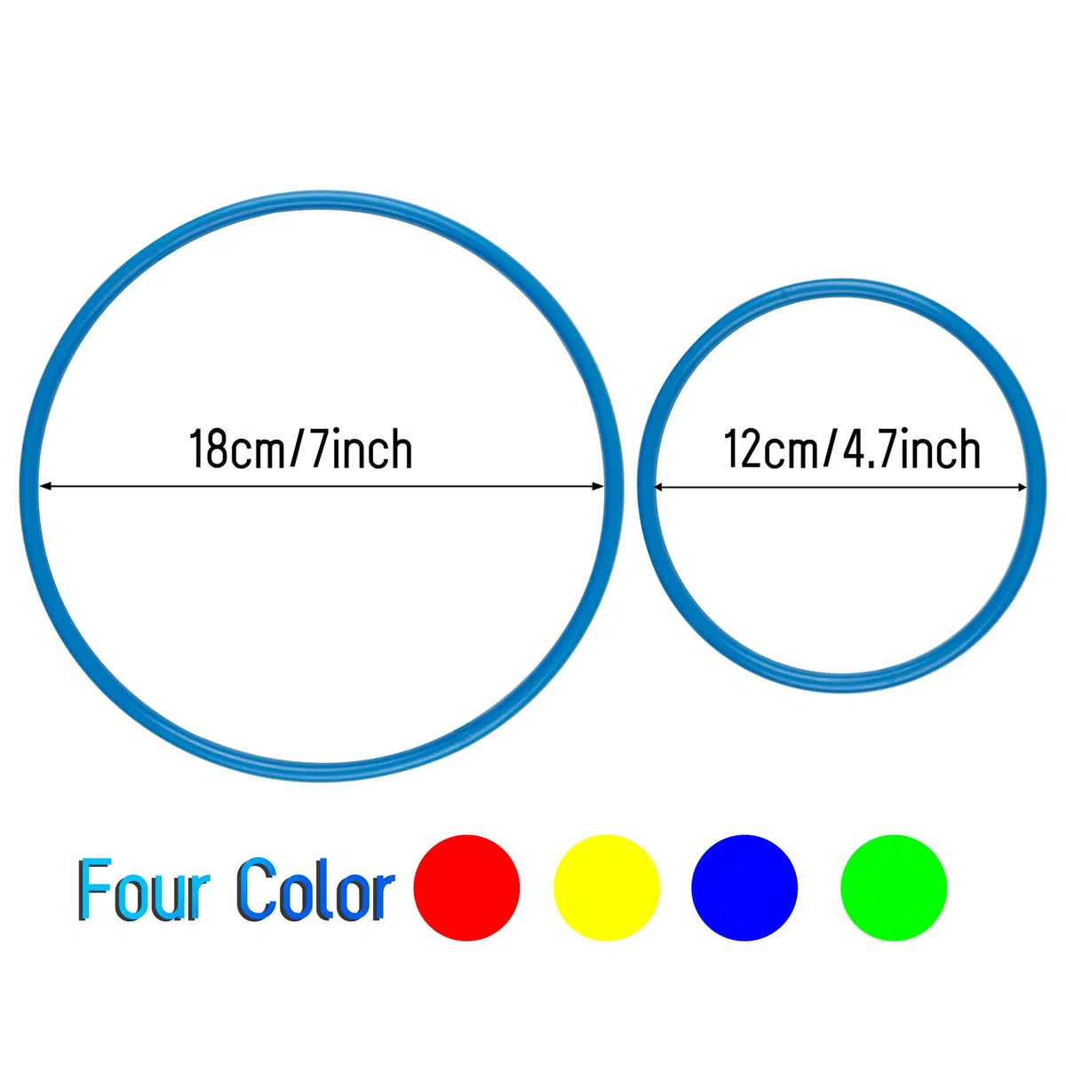 24 pezzi plastica anelli di lancio giocattoli, anelli di lancio cerchi per i bambini, anello di gioco Toss Carnevale per interni all'aperto Sport Party Supplies giochi (12cm-12pz/18cm-12pz)