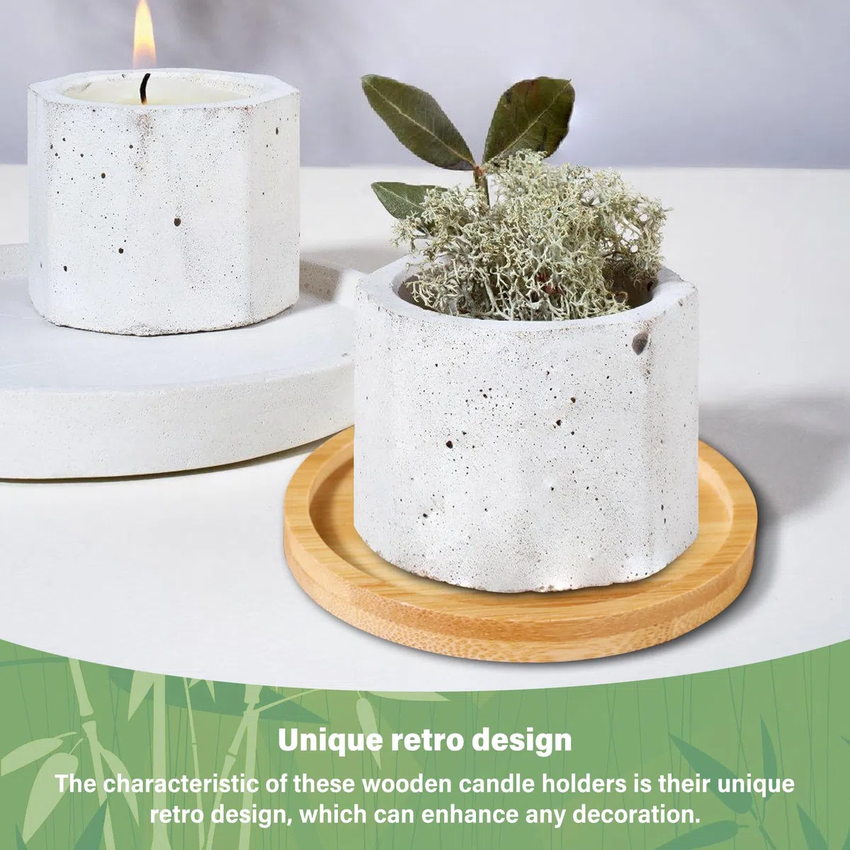 Piatti per Candela: 12 Pezzi Rotondi Piattini Decorativi in Bambù, Sottobicchieri in Legno per Battesimi, Vassoio Decorativo per Candele per Decorare o Come Articolo da Regalo (Diametro 9cm)