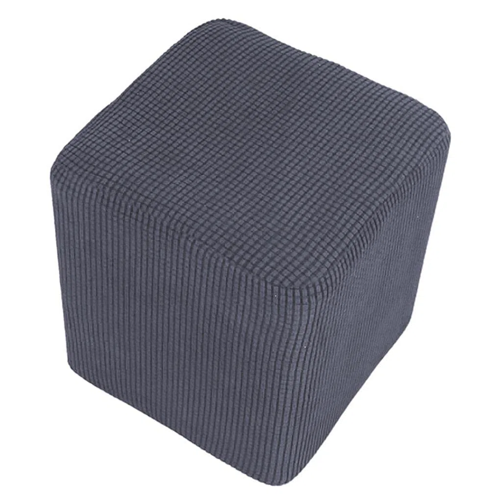 zalati Copertura per sgabello, stile quadrato, antiscivolo, morbido, elasticizzato, per sgabello, sedia da bar, diametro 30-34 cm, grigio