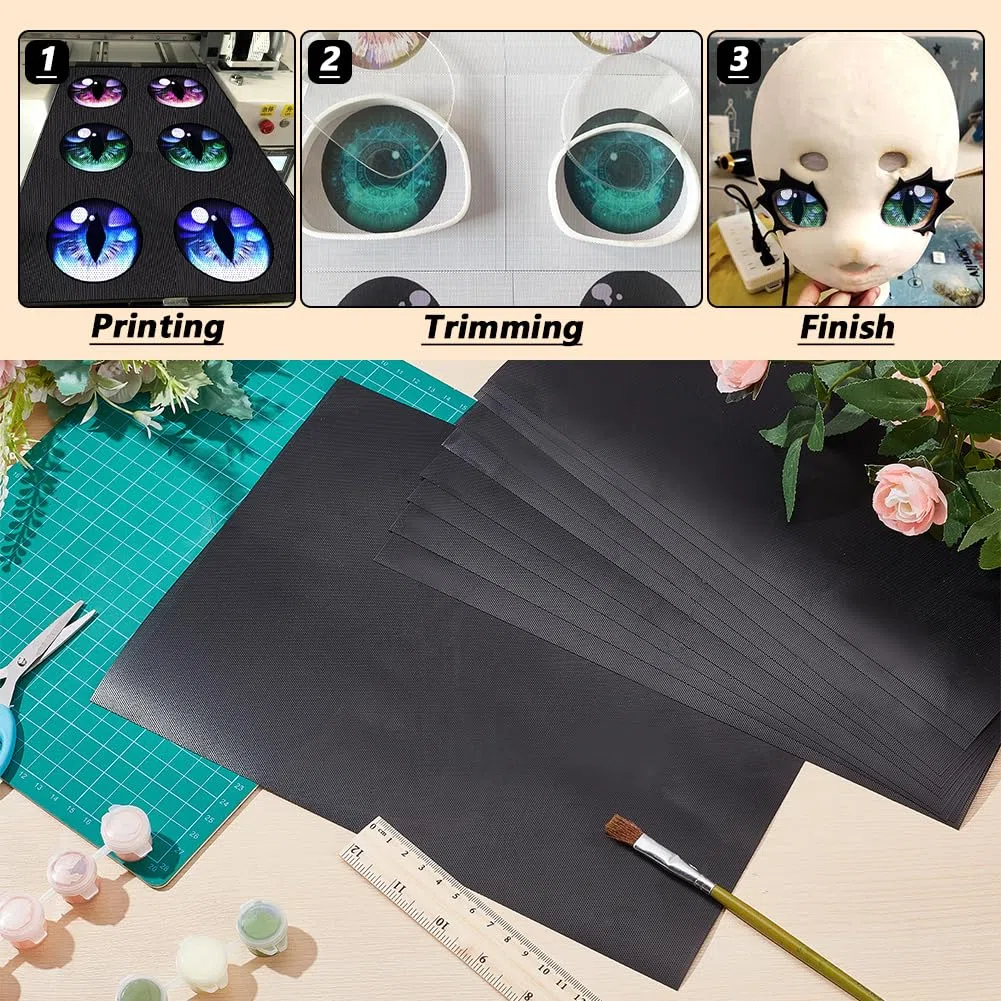 NBEADS 14 Pz Rete in Plastica PVC Nero, 30x22cm Custom Fursuit Eye Mesh Impermeabile Stampabile per Costumi Pelosi, Giochi di Ruolo, Tute da Pelliccia, Sculture, Artigianato, Foro: 0.5mm
