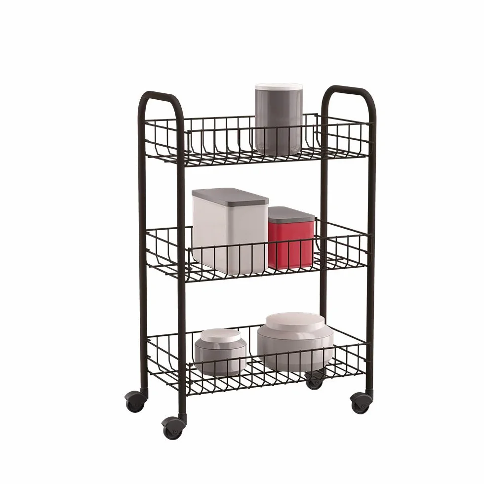 Metaltex Siena Kitchen Trolley, Epoxy Coated Steel, Black, 41 x 23 x 63 cm