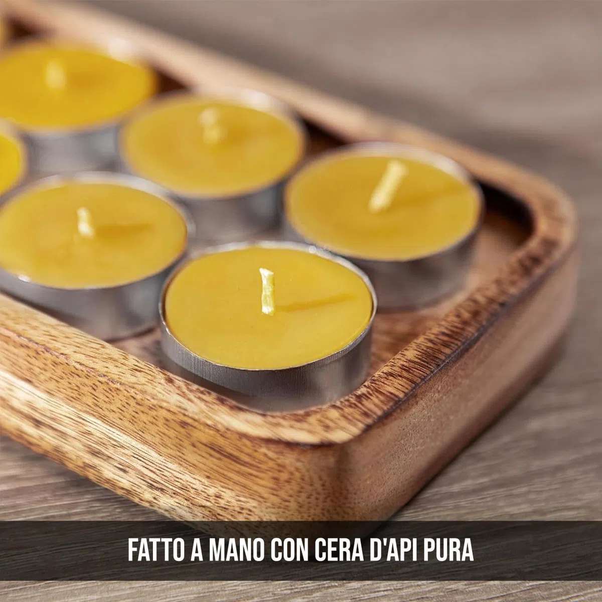 Set di 48 Candele Tealight in 100% Puro Cera d'Api - Durata di 3 Ore - Candele Tealight Senza Fumo - Stoppino in Cotone e Senza Profumo - Regalo per Amanti delle Candele - Set of 48 Tealight Candles