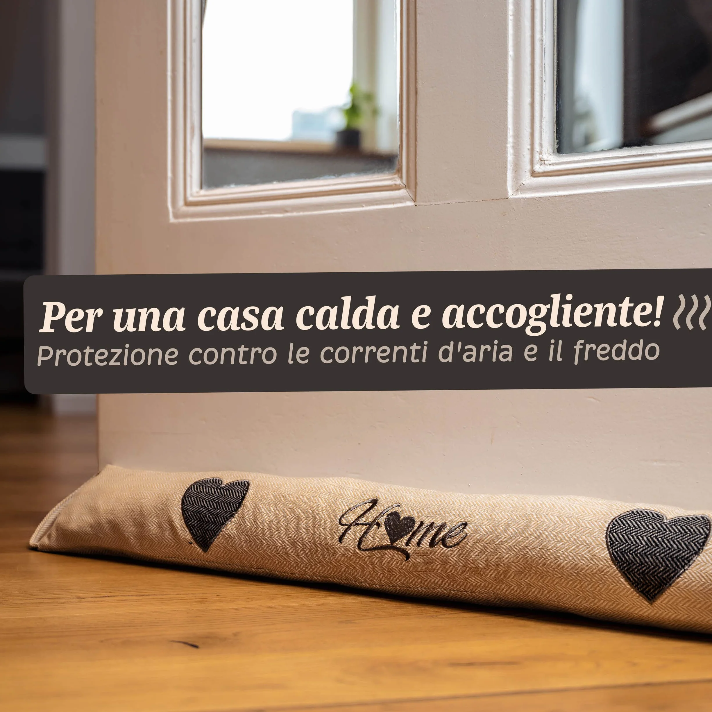 Praknu Paraspifferi Isolante per Porte e Finestre 90 cm - Lavabile - Risparmio Energetico - Extra Pesante - Beige