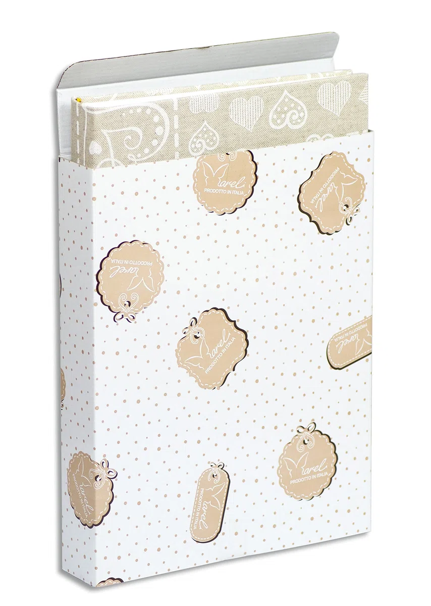 Mareli Album fotografico 23X30, 60 pagine bianche (30 fogli) intervallate da pergamino, copertina bianca per scrapbooking