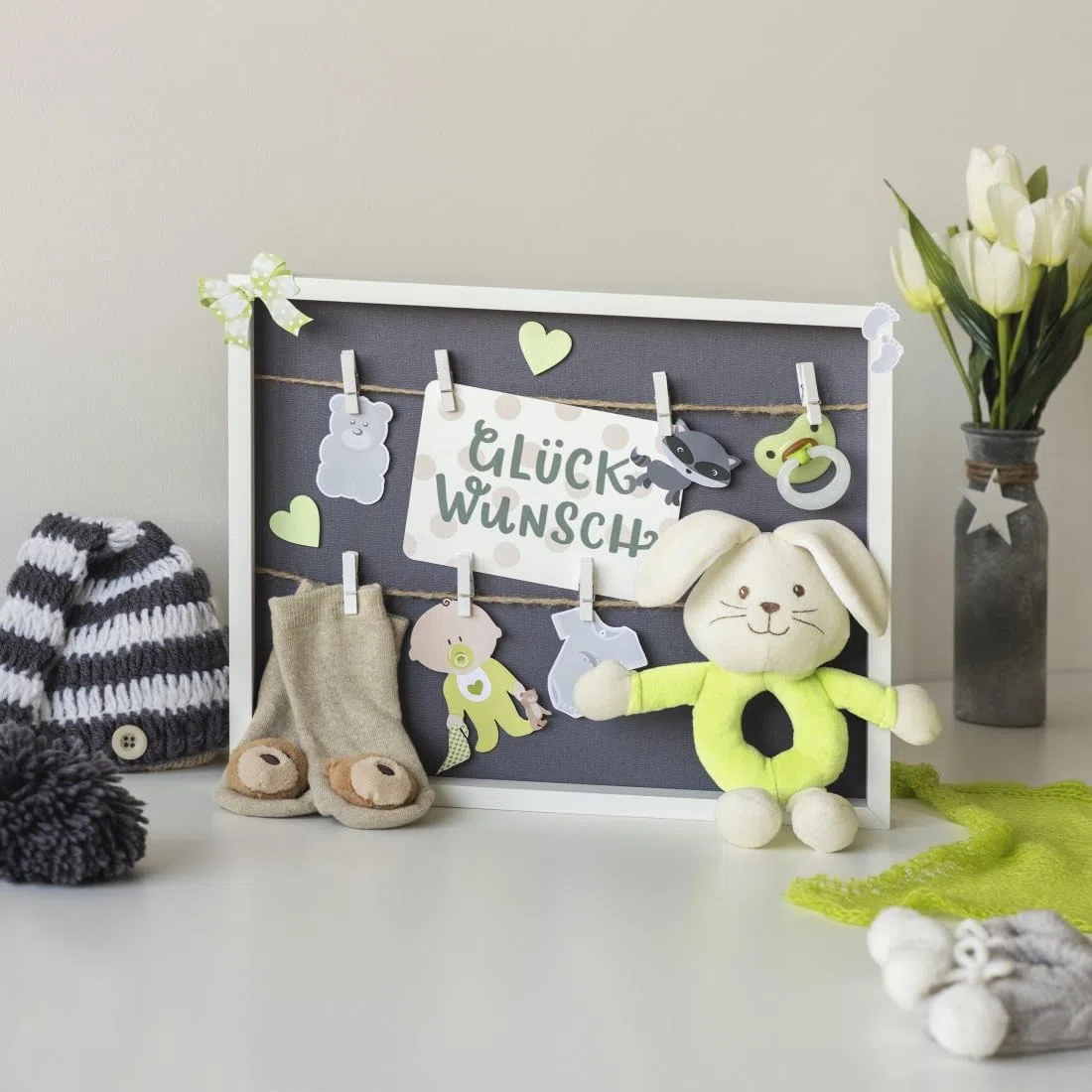 Hama Cornice portafoto Muro con cordino e pinze, bianco, 29,5 x 36,5 cm