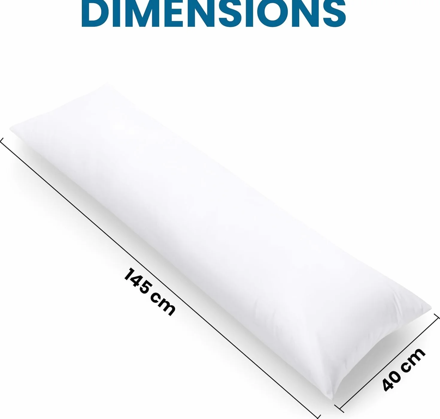 Utopia Bedding Cuscino per Dormire laterale 40x145 cm, Cuscino Lungo Per Gravidanza e Sostenere la Maternità, Cuscini Corpo (Bianco)