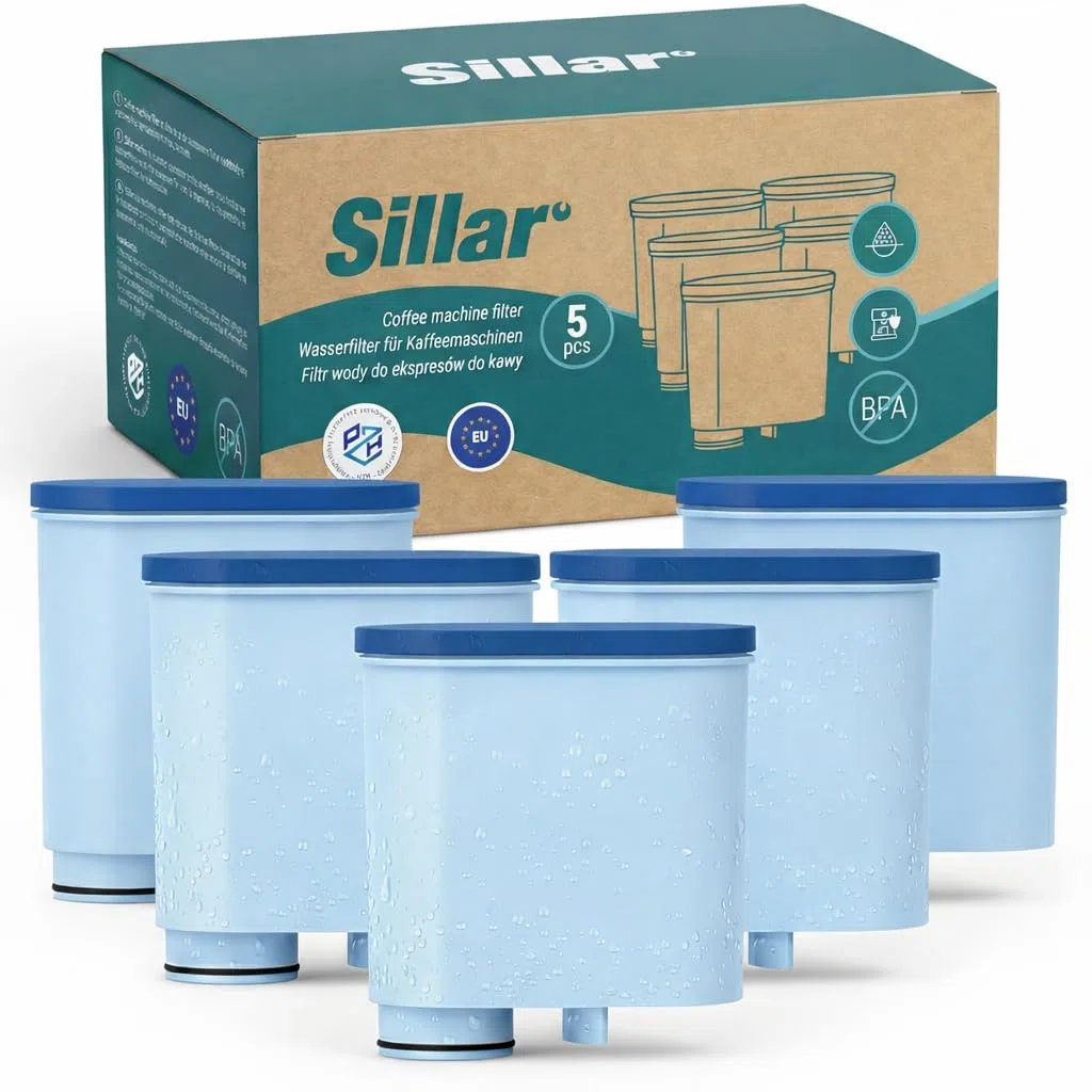 Sillar Cartuccia Filtro Acqua compatibile con Philips AquaClean CA6903/10 & CA6903/22 – per Macchina da Caffè, LatteGo & Saeco – Anticalcare & Gusto Migliore – Set da 5