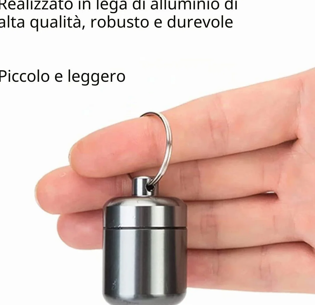 Portapillole Giornaliero Tascabile Portachiavi Impermeabile Medicine Viaggi All'aperto (4 colori)