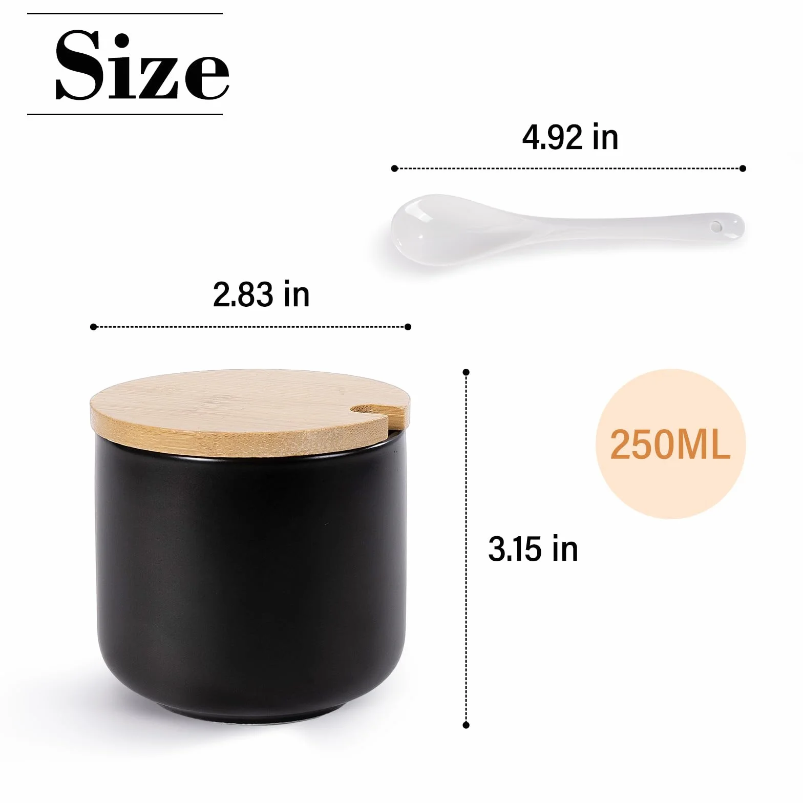 Zuccheriera con coperchio e cucchiaio, contenitore per zucchero, saliera con coperchio, dispenser per spezie, dispenser per zucchero, latte e zucchero