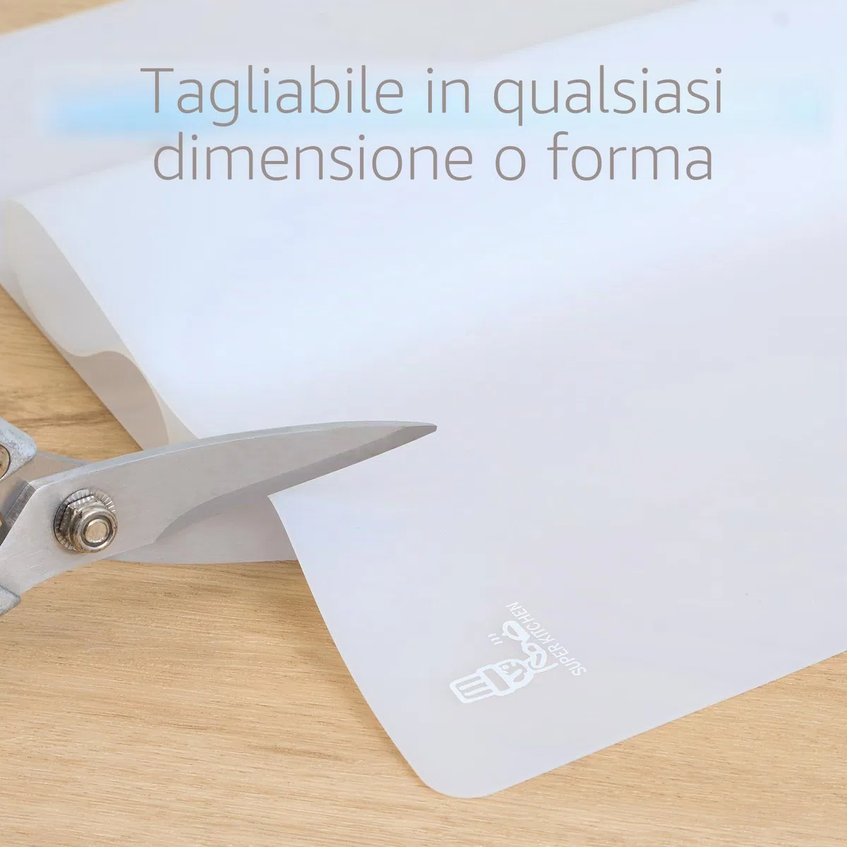 SUPER KITCHEN Tappetino da Pasticceria, Tappetino da Forno in Silicone Antiaderente Riutilizzabile, Tampone per Impastare, Tappetino da Resina, Stuoia per Impasti, Pizza, Pasta (Trasparente, 60x40cm)