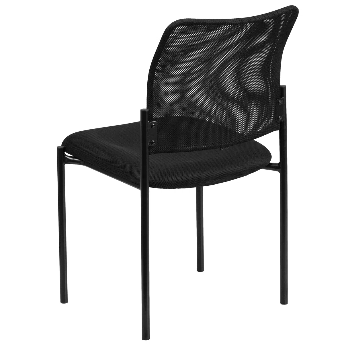 Flash Furniture Sedia Laterale in Acciaio impilabile Confortevole, Metallo, Nero, Set di 1