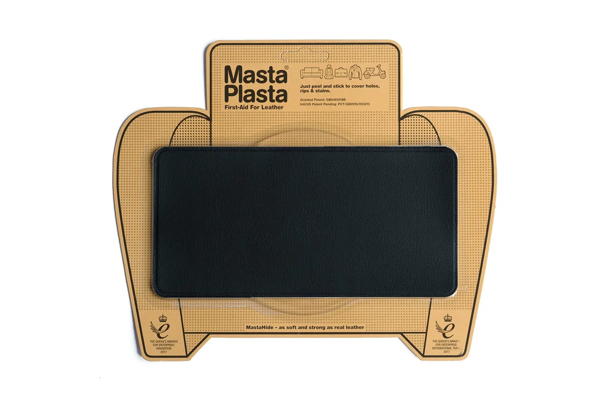 Toppa autoadesiva per riparazioni in pelle MastaPlasta Premium - NERO 20cm x 10cm. Il tuo kit di riparazione istantaneo per divani, sedili auto, borse, giacche e fai da te