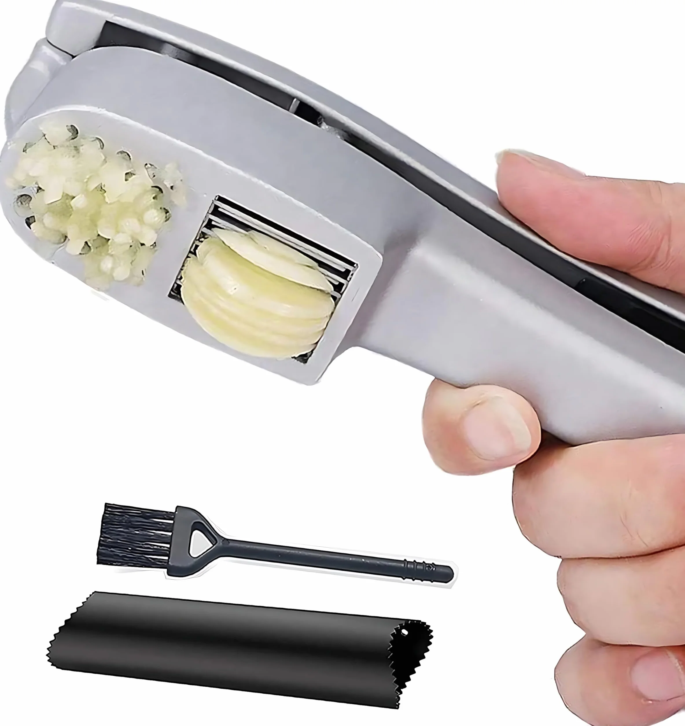Schiaccia Aglio Spremiaglio Spremi Trita Manuale Pressa Garlic Press Design Facile da Pulire con Manico Antiscivolo Antiruggine Attrezzature per la Cucina Accessori Kitchen