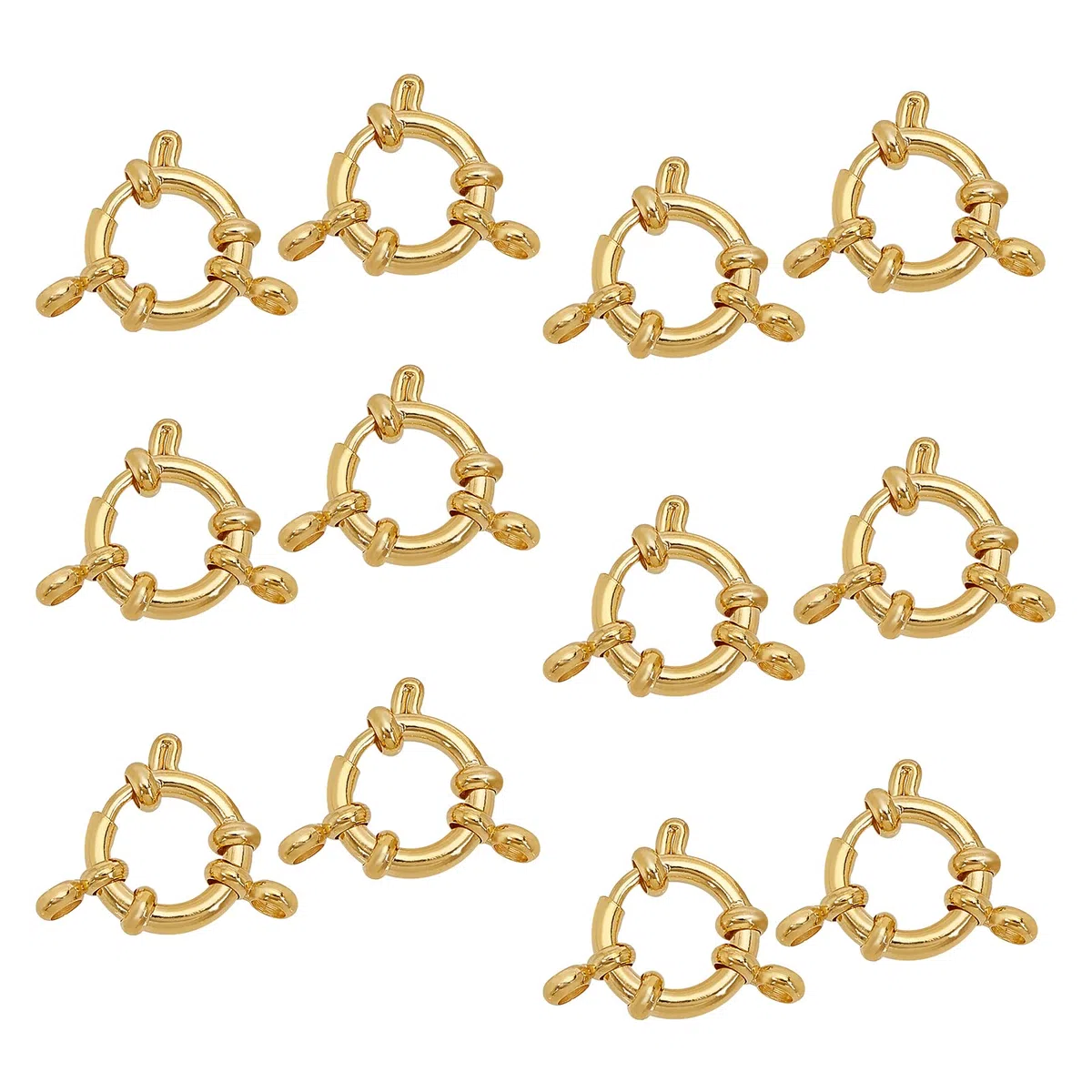 PH PandaHall 12 pz Reale 24K Placcato Oro 304 Fermagli A Molla In Acciaio Inox Anello Collana Connettore di Collegamento Charms per Brecelet Neckalce Gioielli Fai Da Te Craft Making, Oro