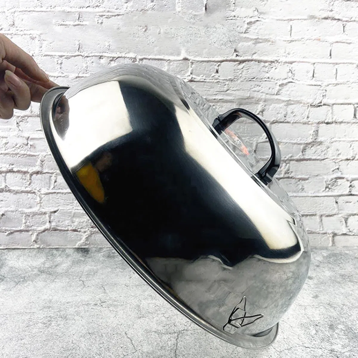 Copertura per pentola in acciaio inossidabile, cupola sciogliere il formaggio e copertura cottura a vapore, rotonda imbastire coperchi wok con manico, coperchio pentola (36 cm)