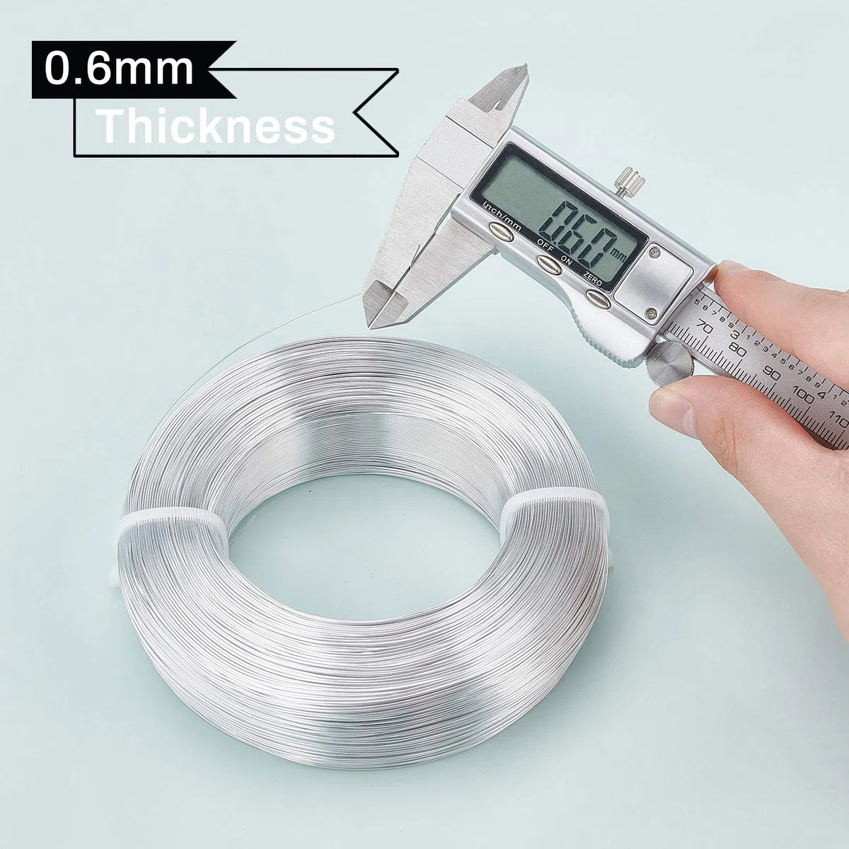 BENECREAT 455m 0.6mm Filo Metallico Flessibile Filo di Alluminio per la Creazione di Gioielli e Sculture Colore Platino