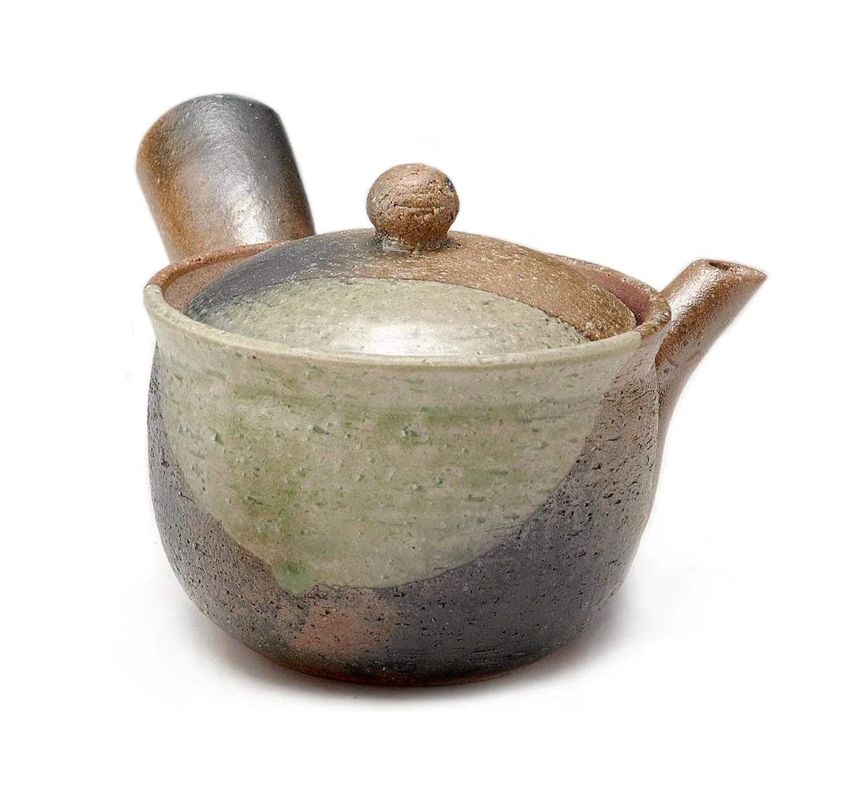Shigaraki Pottery, G5-2709, Teiera Kyusu Midori Mamekake