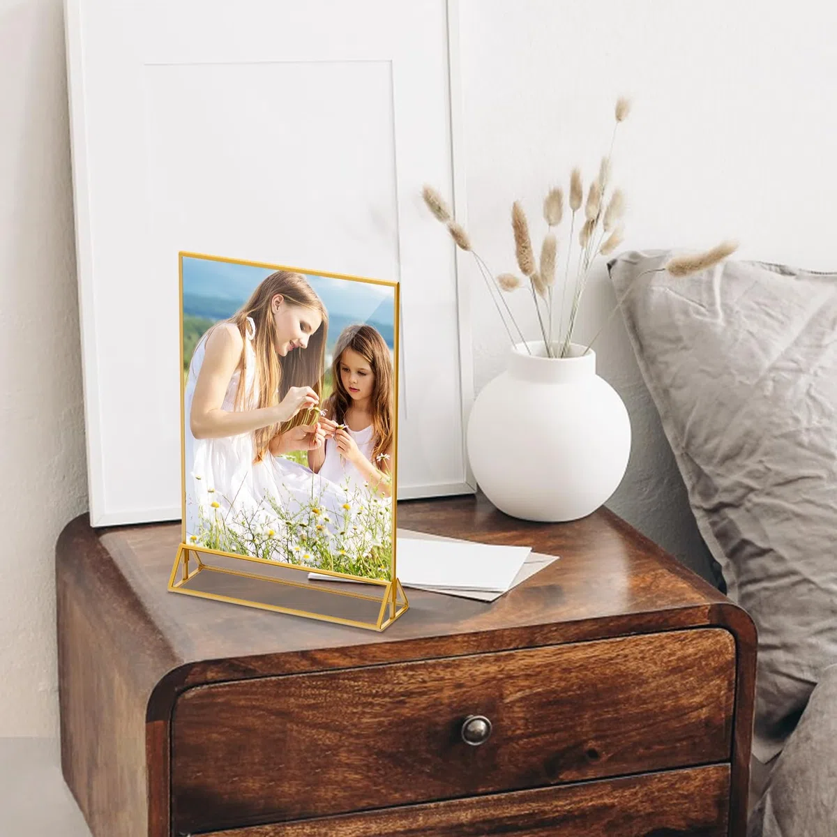 Espositore formato A4, formato A4, formato DIN A4, 2 pezzi, in acrilico, per matrimonio, decorazione da tavolo, elegante supporto per carte di credito, per disegni di bambini