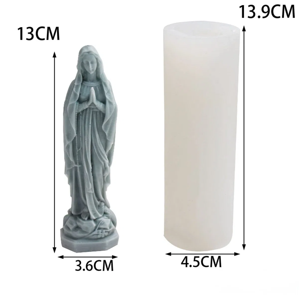 Sacra Maria Stampo in silicone 3D Madonna Maria Madonna Madonna di Dio Resina Epossidica Stampo per Candela Aromi fatti a mano Stampo per Candela Fare Statua, Ornamenti Artigianali