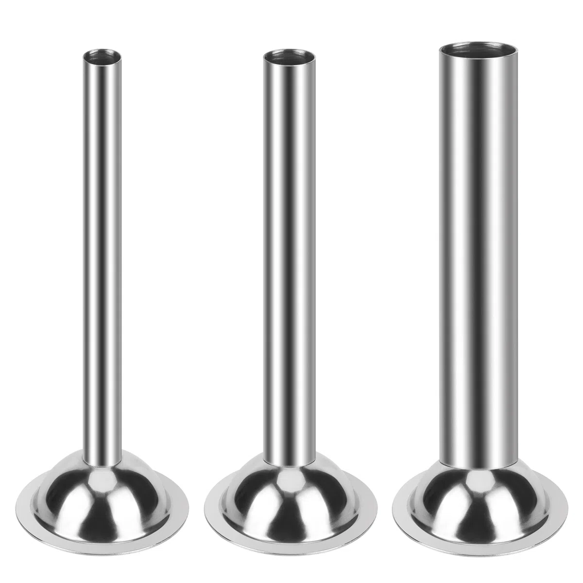 YiliYa 3 Pezzi Imbuto per tritacarne #5, Tubi di Riempimento Tritacarne, Tubo di Riempimento per Salsicce in Acciaio Inossidabile, Imbuti per Salsicce Manuale, Grande capacità- Φ12mm/Φ19mm/Φ32mm