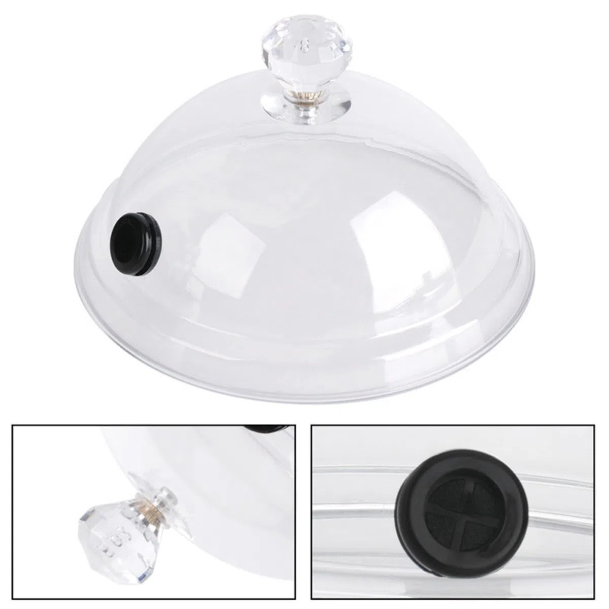 Coperchio a Cupola a Cloche per Affumicatura, Accessorio per Pistola Affumicatrice in Plastica per Cibi e Bevande, Esalta il Sapore con Display Trasparente per Feste Ed Eventi (L)