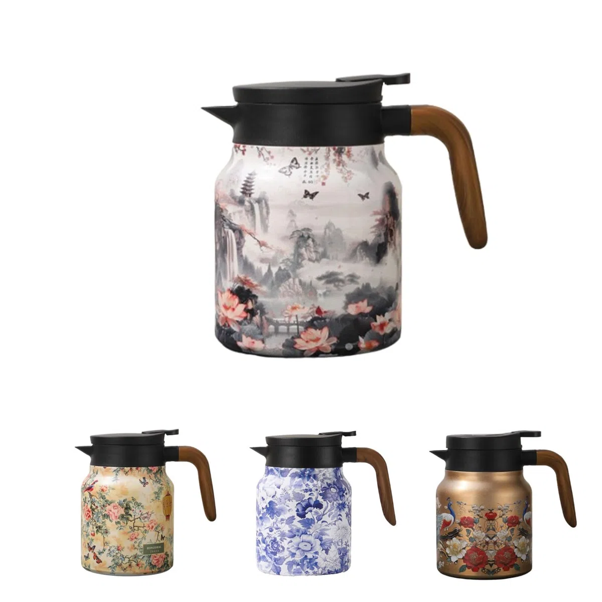 Teiera vintage con infusore, thermos con filtro da tè, thermos in acciaio inox con coperchio, per bevande calde