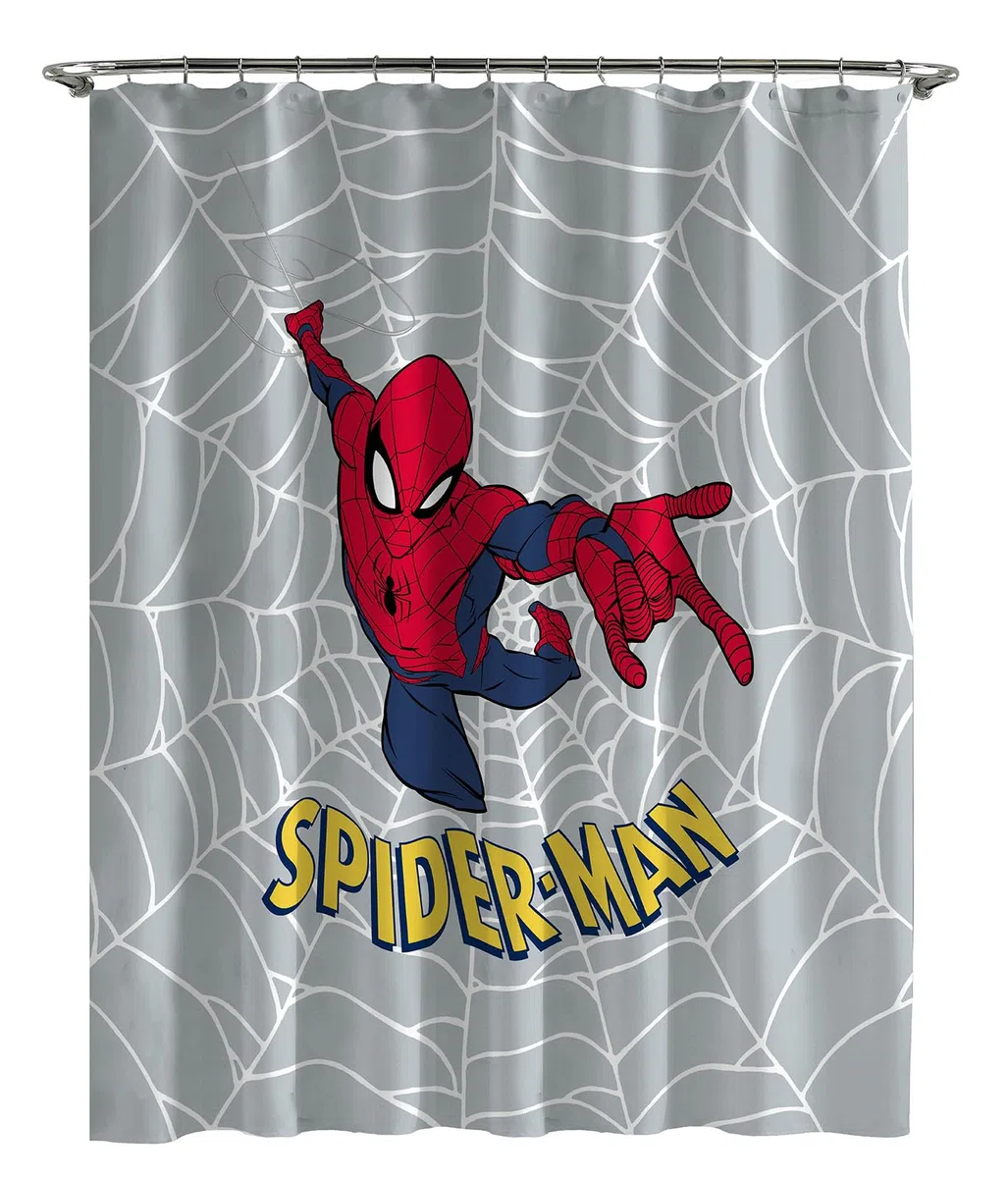 Jay Franco Marvel Spiderman Tenda da Doccia 178 x 182 cm - Decorazione da Bagno in Tessuto per Supereroi
