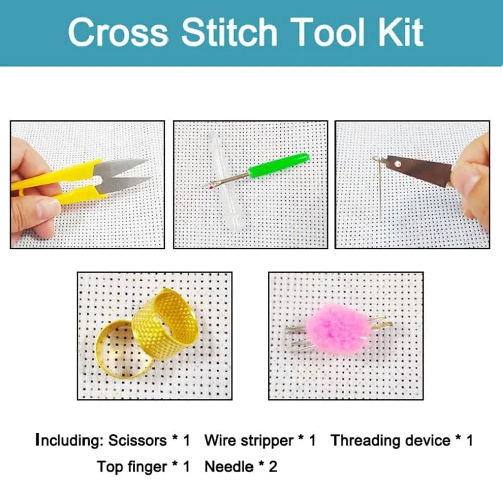 Taxpy 11Ct Kit Punto Croce Cross Stitch Embroidery Ricami,Bambino Angelo 40X50Cm Schemi Quadri Set Ricamo Punto Croce Kit Da Ricamare Principianti Starter Prestampato Stampato