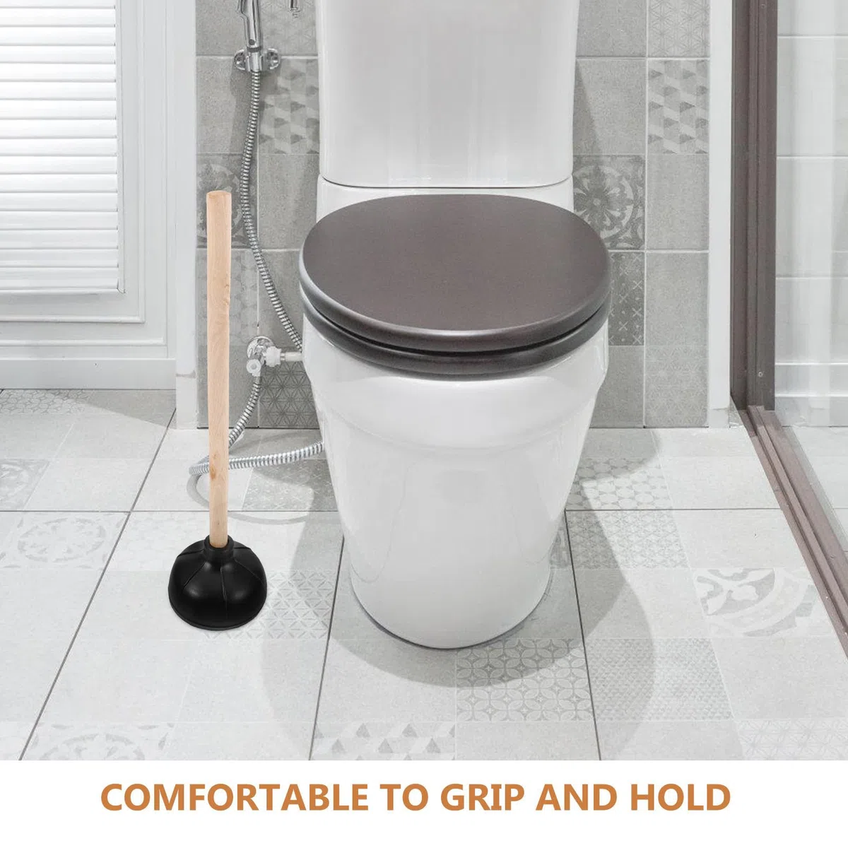MAGICLULU Stantuffo per WC in Gomma con Manico Ergonomico e Struttura Doppio Strato, Forte Effetto Ventosa per Sbloccare Scarichi Intasati, Accessorio per Pulizia Bagno