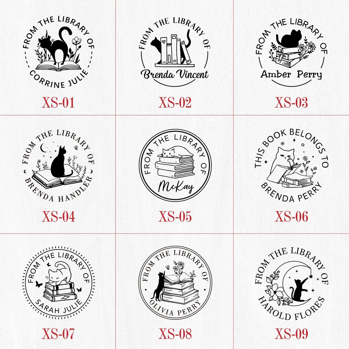The Library of Book Lover Gifts - Goffratrice a forma di gatto, personalizzabile