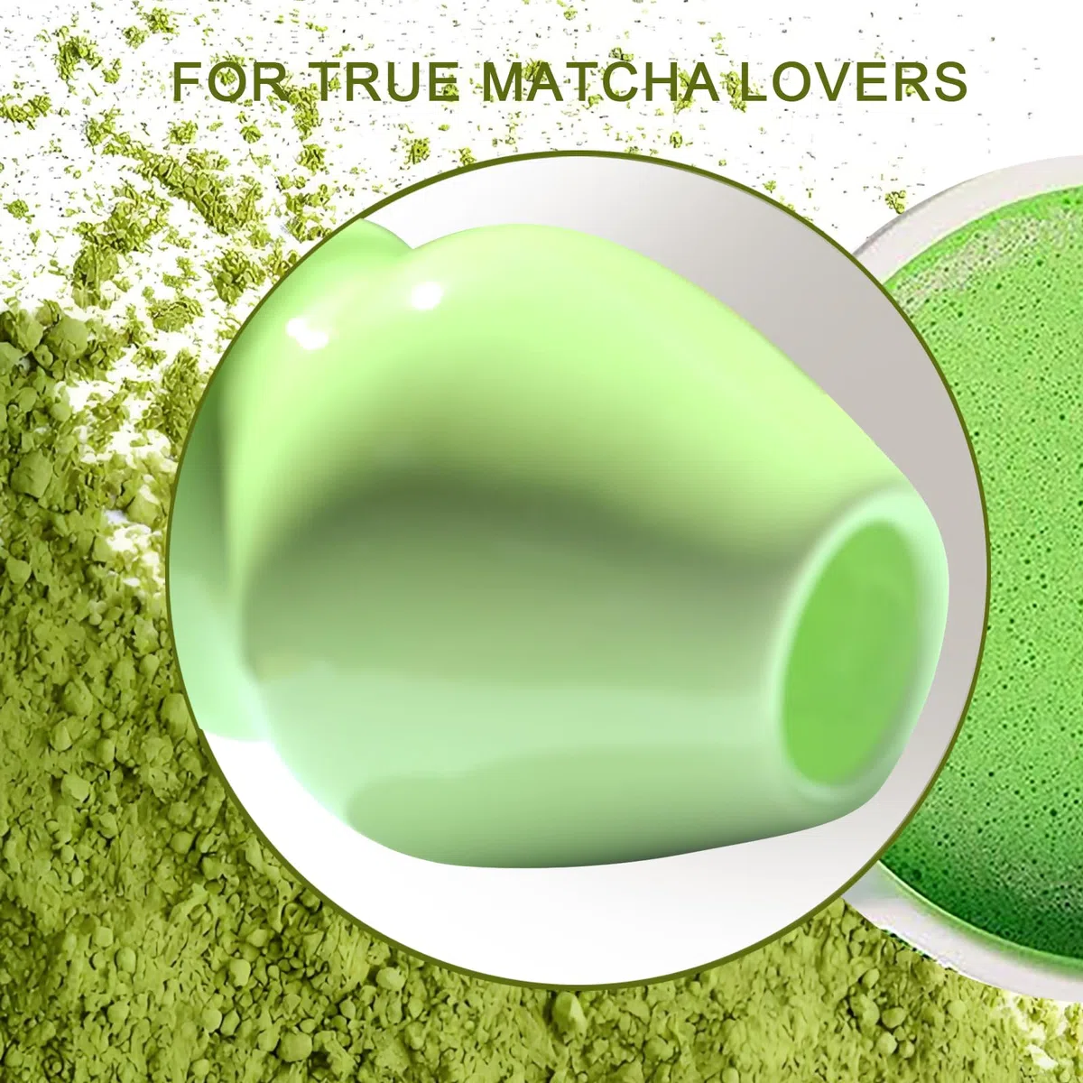 Matcha, supporto per scopa Matcha con cucchiaio, supporto per frusta in ceramica, 2 pezzi Chasen Matcha (verde chiaro)