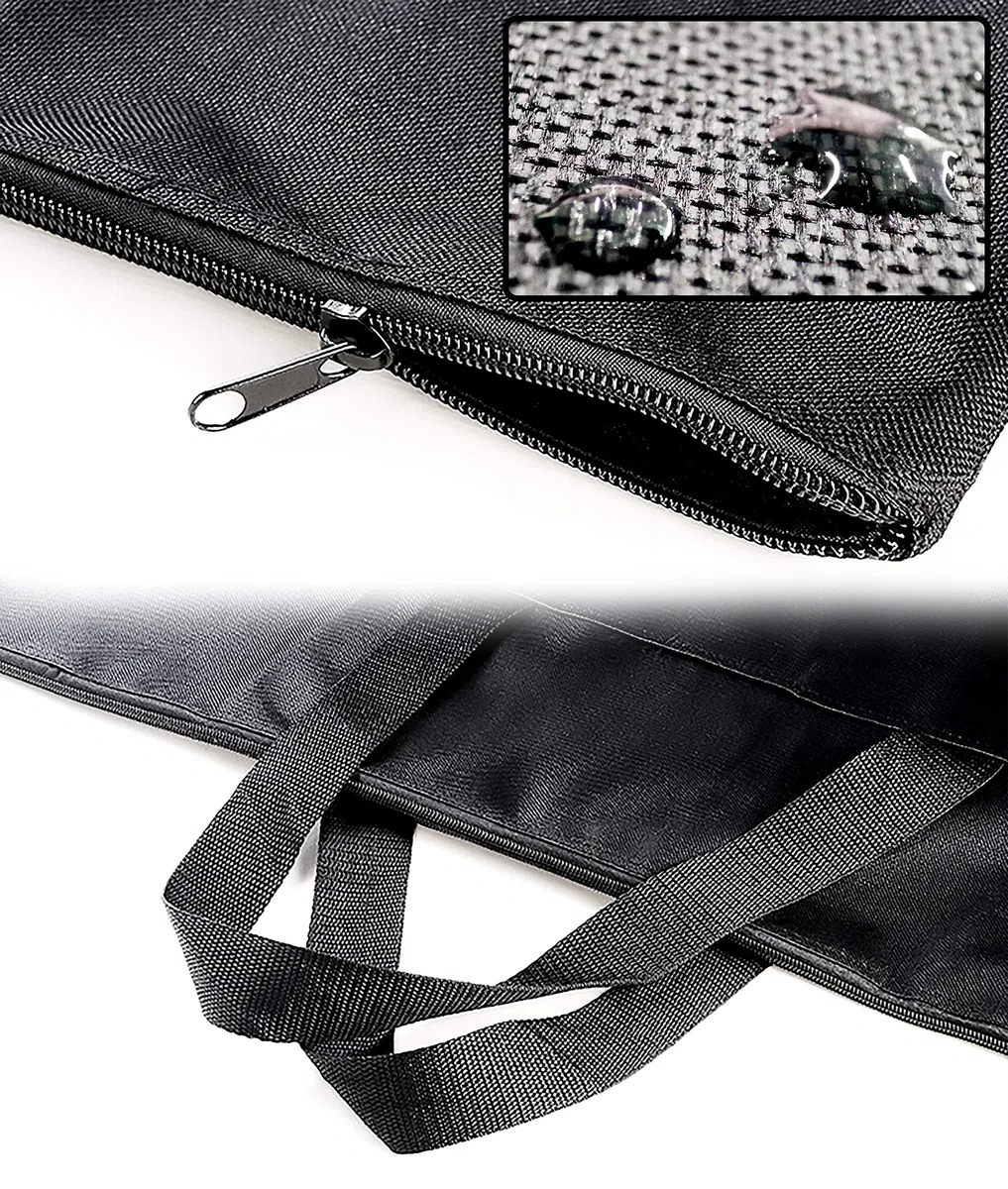 INHEMI Borsa da tavola da disegno A2, impermeabile, per disegno, pittura, schizzo, borsa portafogli per trasporto e protezione per schienali, grande formato, 25,8 x 21,1", nero, nero, nero, 25,8 x