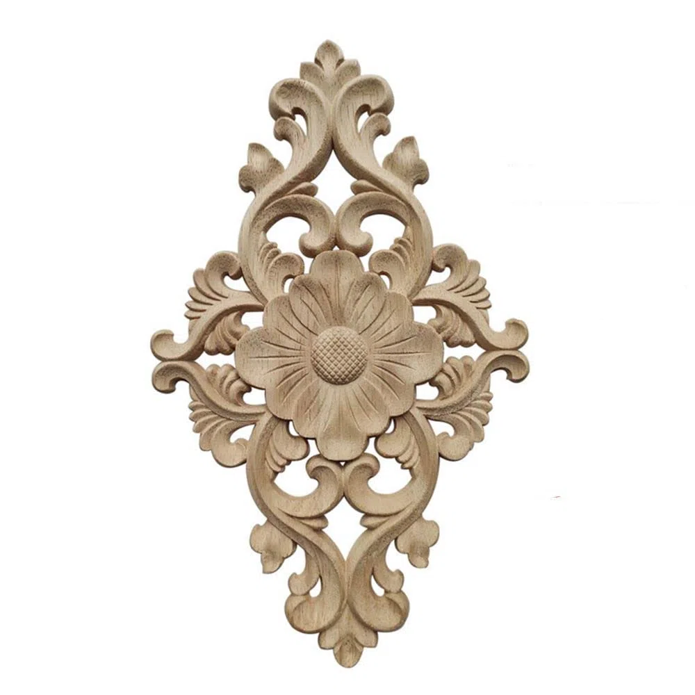 Ornamenti in legno per mobili, 2 pezzi, ornamenti per mobili, legno, mobili intagliati, appliques, ornamento per applique, cornice per mobili, scultura in legno, decorazione da parete in legno