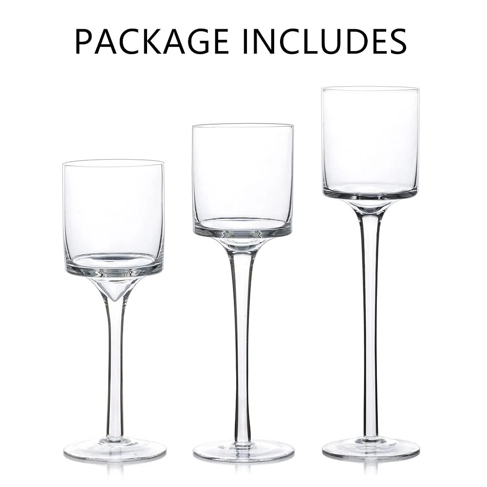 Nuptio 1 Set Portacandele per Tealight Portacandele Alto in Vetro per Candele Galleggianti, Portacandele in Vetro per Candele a Colonna, Portacandele Alti per Centrotavola da Tavolo Decorazione per