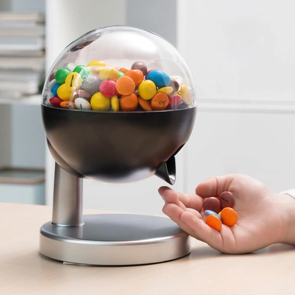 InnovaGoods - Dispenser Automatico per Caramelle e Frutta Secca, Sensore Touch, Design Moderno, Ideale per Feste ed Eventi, Multicolore, 15,5 x 21,5 x 16,0 cm, ABS