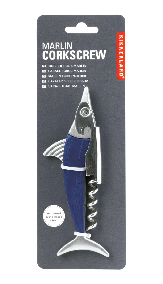 Kikkerland – apribottiglie, in Legno, Blu, 7 x 1,7 x 20,5 cm