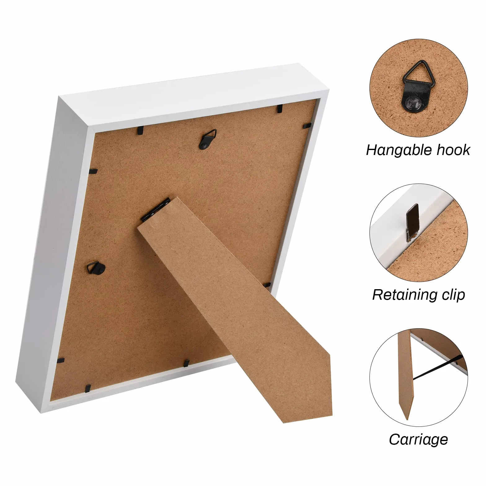 Cornice 3D Profonda per Oggetti, 22 x 27 cm Cornice Portafoto 3D, 3D Ombra Profonda Box con Foglio Acrilico Trasparente, Cornice Contenitore per Souvenir Fiore Medaglia Regali (3CM, Bianco)