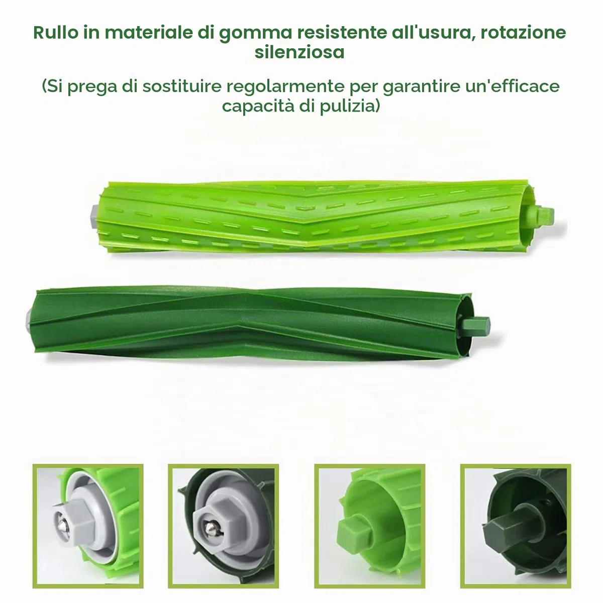 2 Set di rulli in gomma a vuoto Sostituzione della spazzola per iRobot Roomba i & j & e, Combo i & j Serie, parti degli accessori per i1+/i2+/i3+/i4+/i5+/i6+/i7+/i8+/j5+/j6+/j7+/j8+/j9+/e5/e6