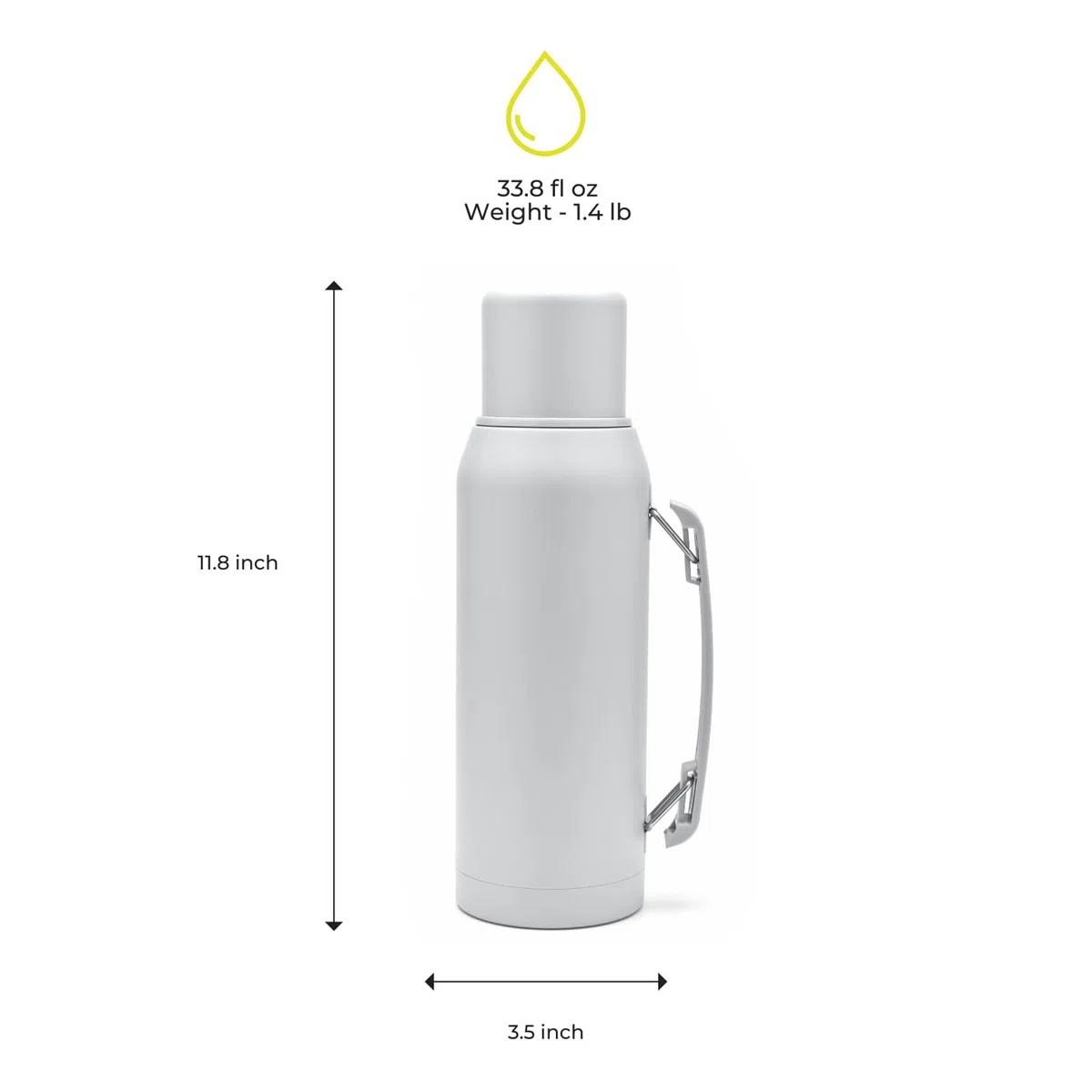 BALIBETOV Set completo Yerba Mate – Modern Mate zucca (266,2 ml), thermos con 2 beccucci (999,6 ml), 2 cannucce Bombilla – Kit di qualità premium (grigio)