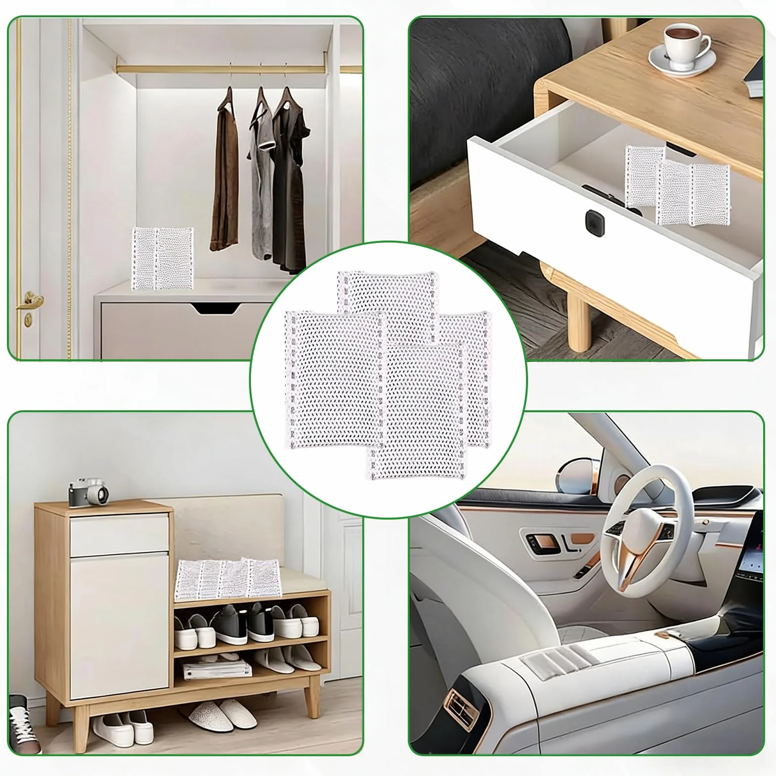 50 sacchetti di carbone attivo per la neutralizzazione degli odori, deodorante naturale per auto, casa, armadio, cantina e animali